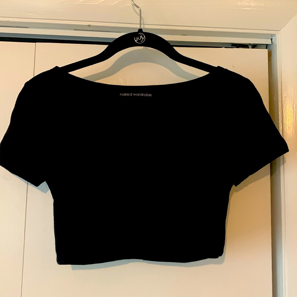 Naked Wardrobe scoop neck crop top